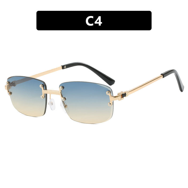 Women's elegant square sunglasses with transparent lenses and high-quality metal frame Stornfield