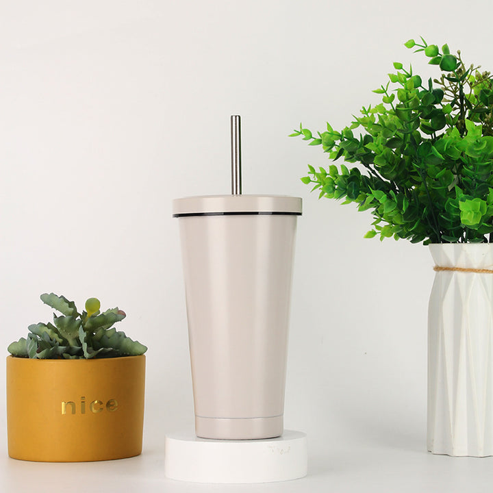 Women's stainless steel drinking cup with straw Stornfield
