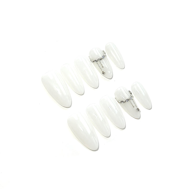 Luxury Stiletto Press-On Nails with Decorative Crystal Accents