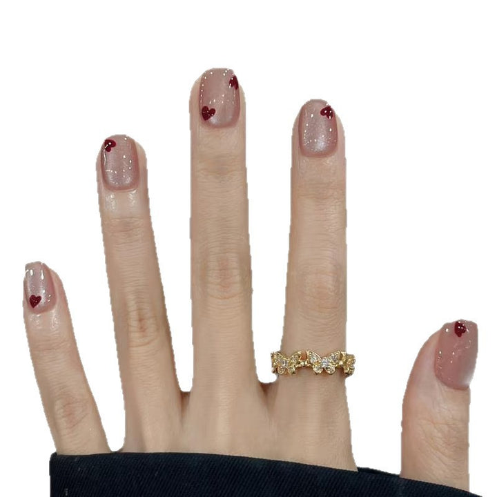 Nail Art With Heart Design