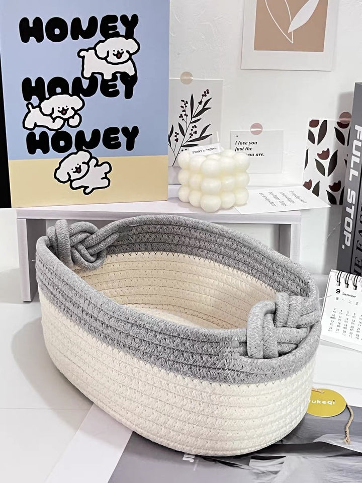 Women Versatile Storage Basket with Double Knot Accent Stornfield