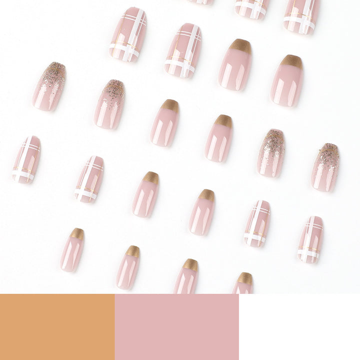 Artistic Nail Extensions with Glitter and Gold Accents Stornfield