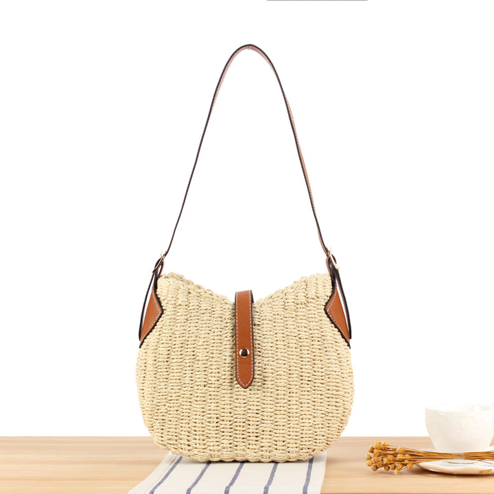 Braided shoulder bag with elegant leather accents Stornfield