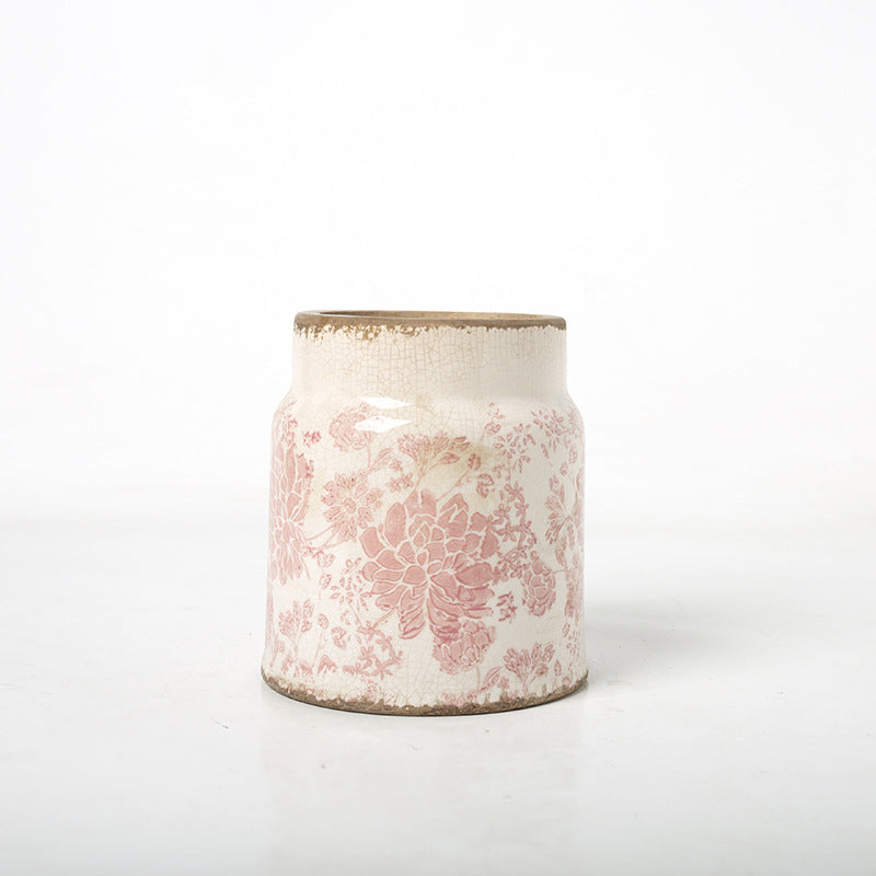 Decorative flower pot with floral decoration Stornfield