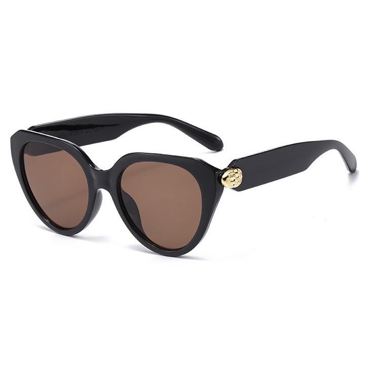 Ladies Cat-Eye Sunglasses with Golden Accents and Protective UV Filter Stornfield