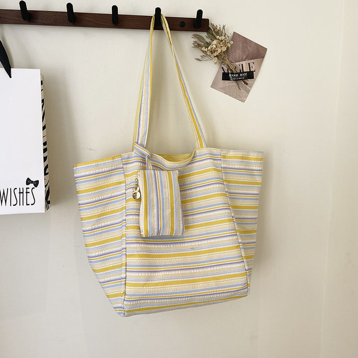 Spacious Wave Stripe Shopping Bag Stornfield