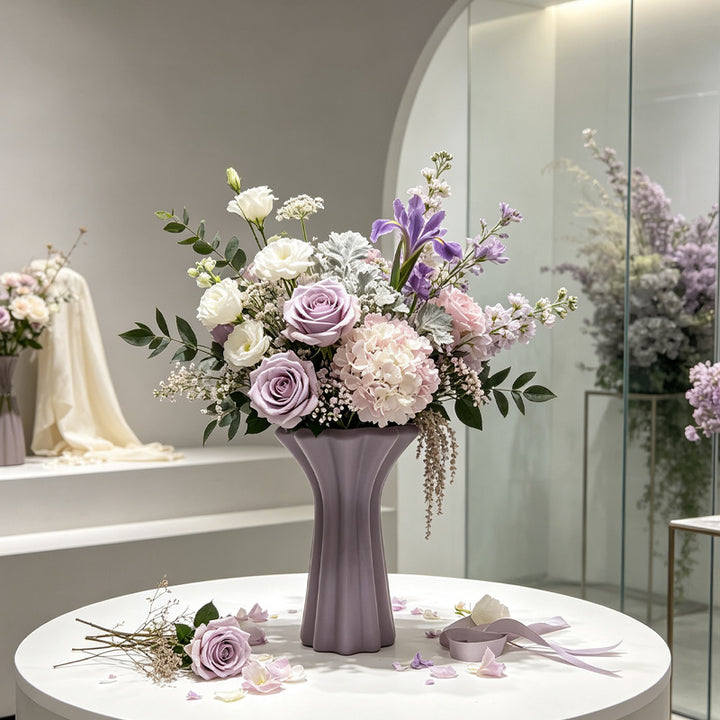 Modern Fluted Ceramic Vase Stornfeild