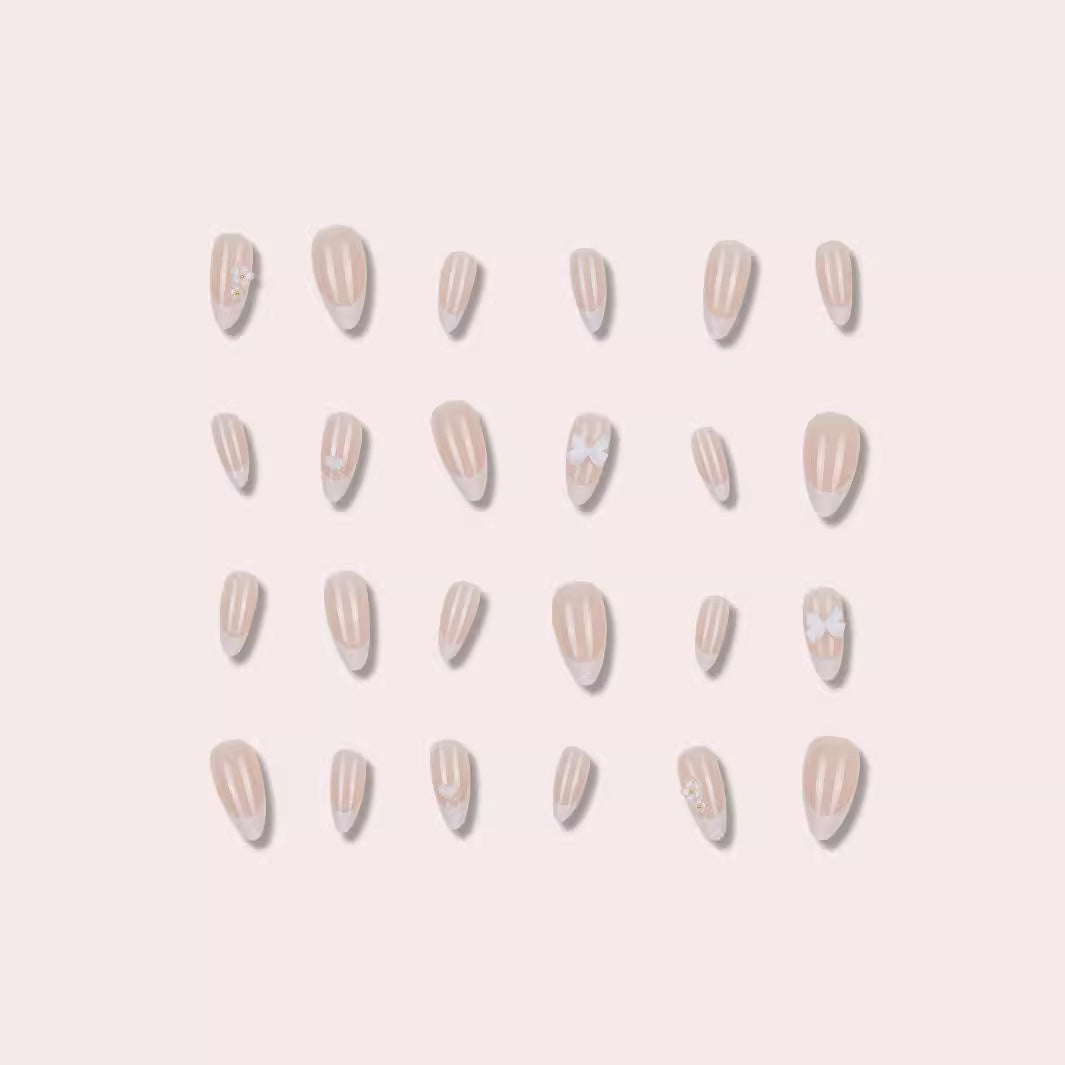 Elegant Stiletto Press-On Nails with Floral Accents Stornfield