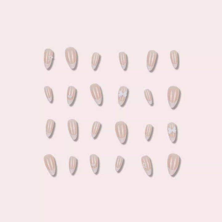 Elegant Stiletto Press-On Nails with Floral Accents Stornfield