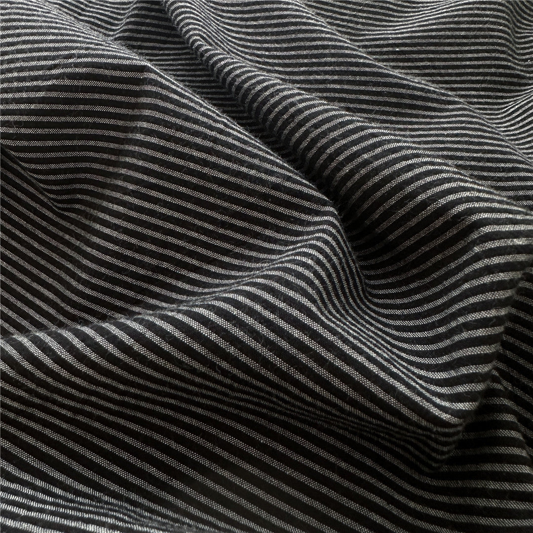 Pinstripe Brushed Microfiber Duvet Cover and Pillowcase Set