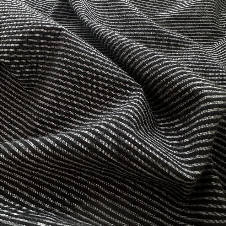 Pinstripe Brushed Microfiber Duvet Cover and Pillowcase Set