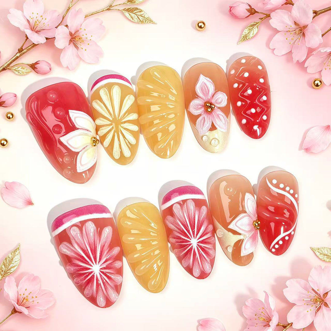 Fruit-Inspired Press-On Nail Art Collection