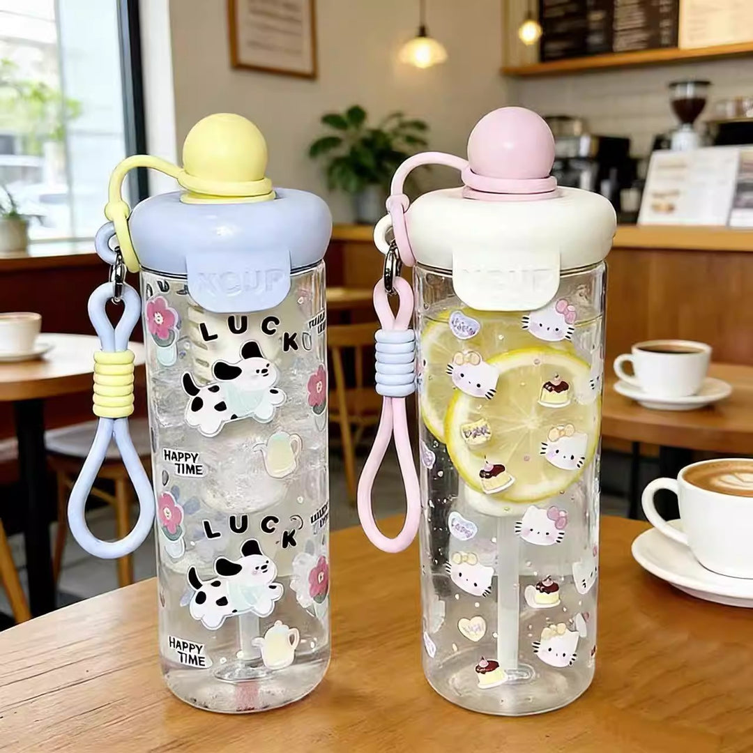 Women's water bottle with cheerful design and practical carrying handle Stornfield