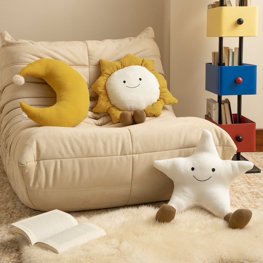 Cute cloud cuddle pillow with dog motif and chenille contour Stornfield