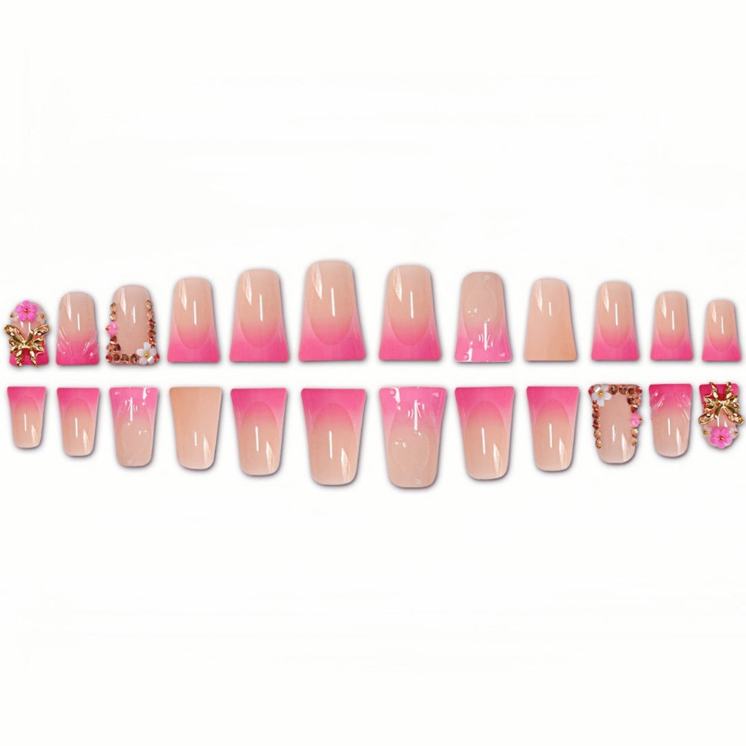 Artistic Long Nail Extensions with Floral Accents Stornfield