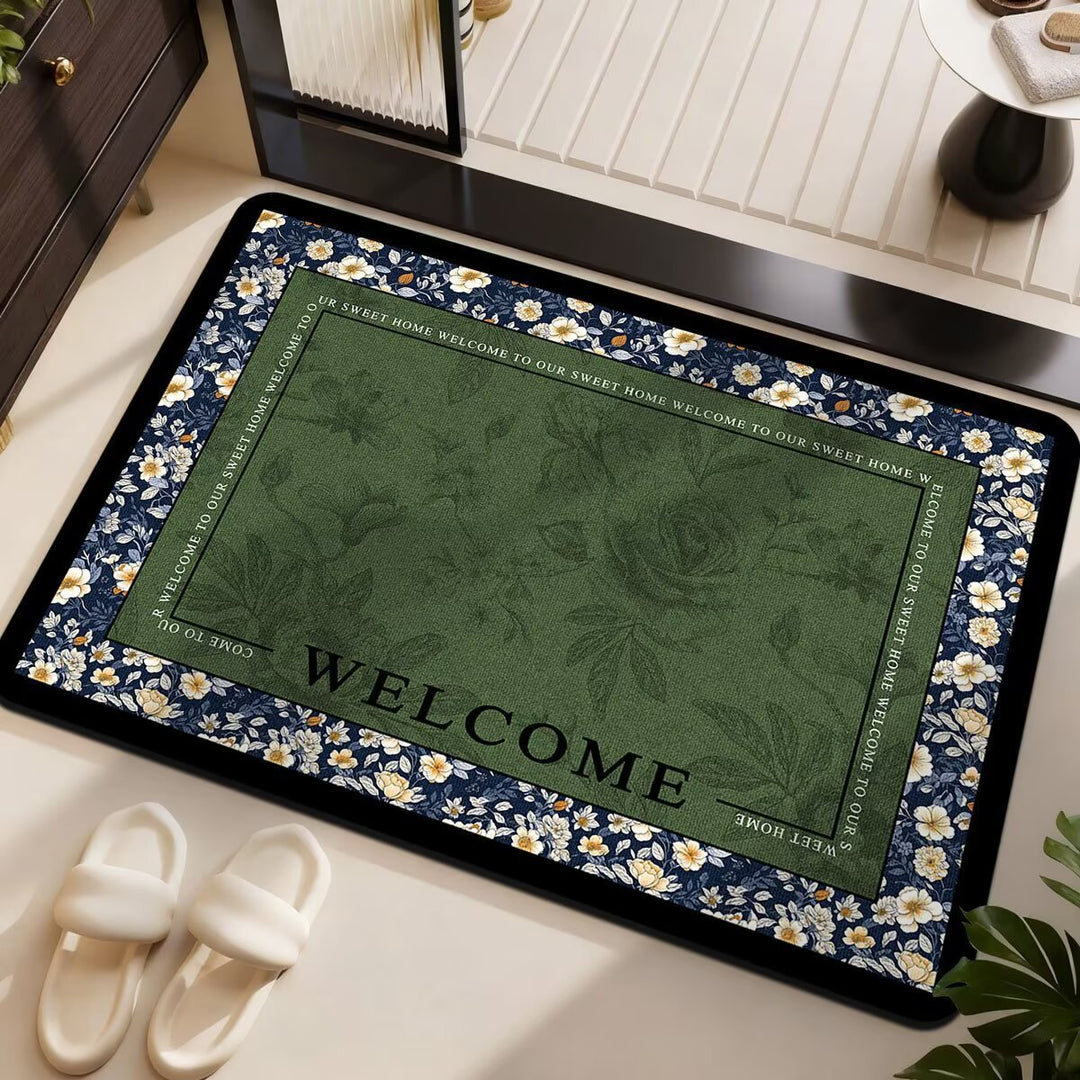 Floral Patterned Welcome Mat