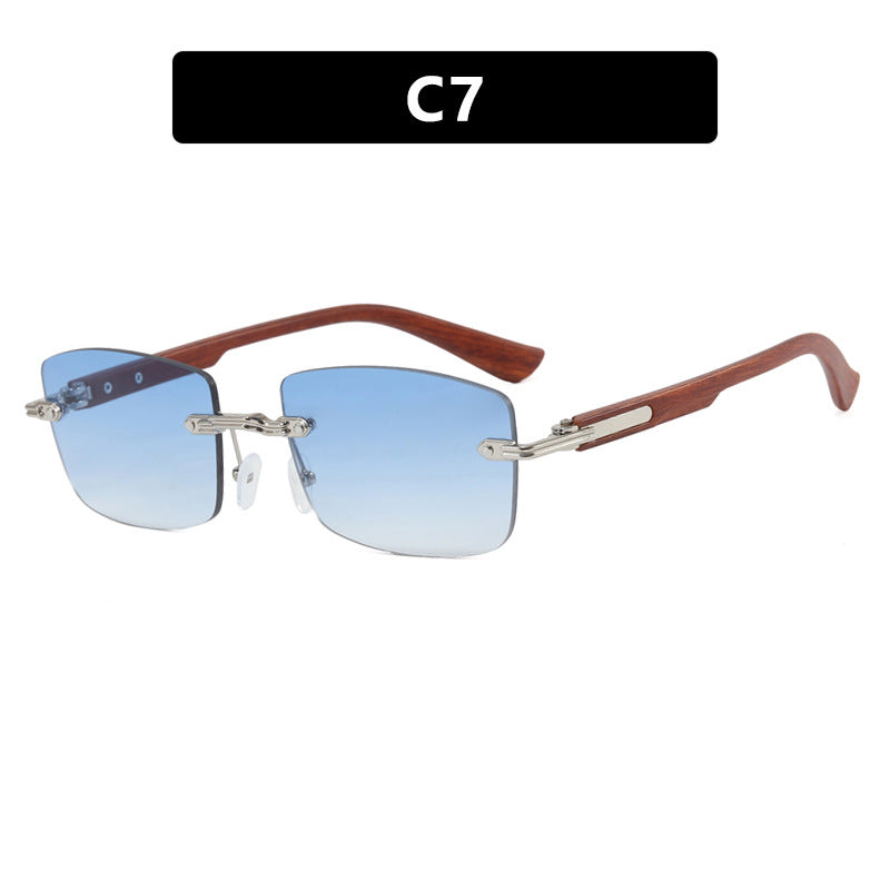 Women square sunglasses with wooden frame and gradient lenses Stornfield