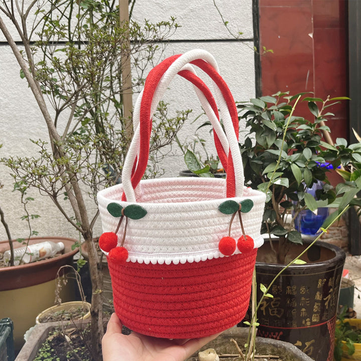 Ladies Playful Storage Basket with Pom-Pom Decoration Stornfield