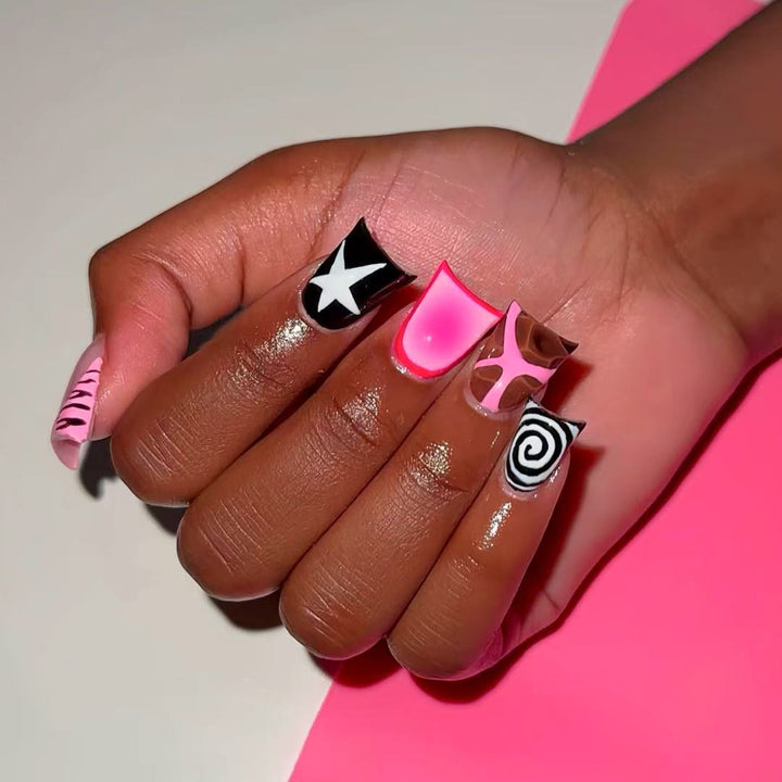 Trendy Artistic Press-On Nail Set Stornfield
