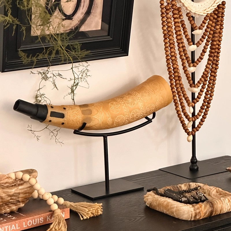 Decorative Horn Woodcarving Display