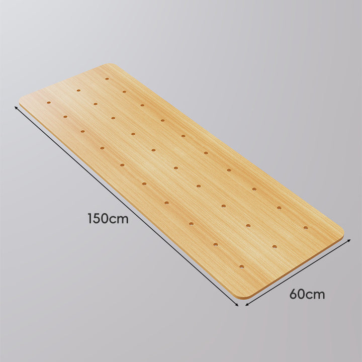 Large Perforated Bamboo Shelf Panel with Ventilated Slatted Design