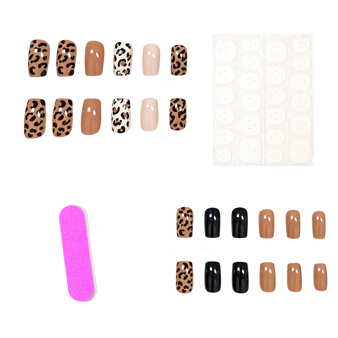 Elegant Leopard Print Acrylic Nail Art Stornfield