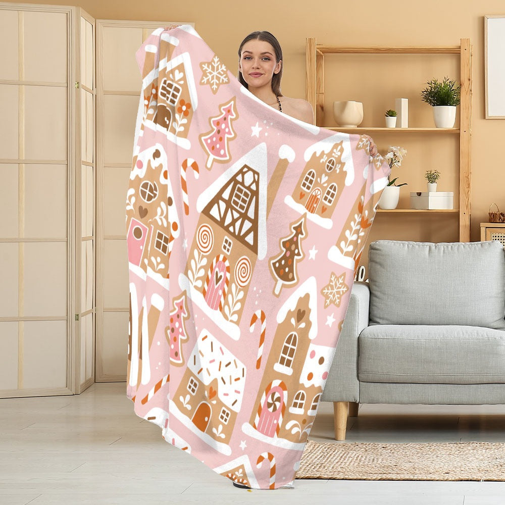 Cozy Halloween-Themed Fleece Blanket