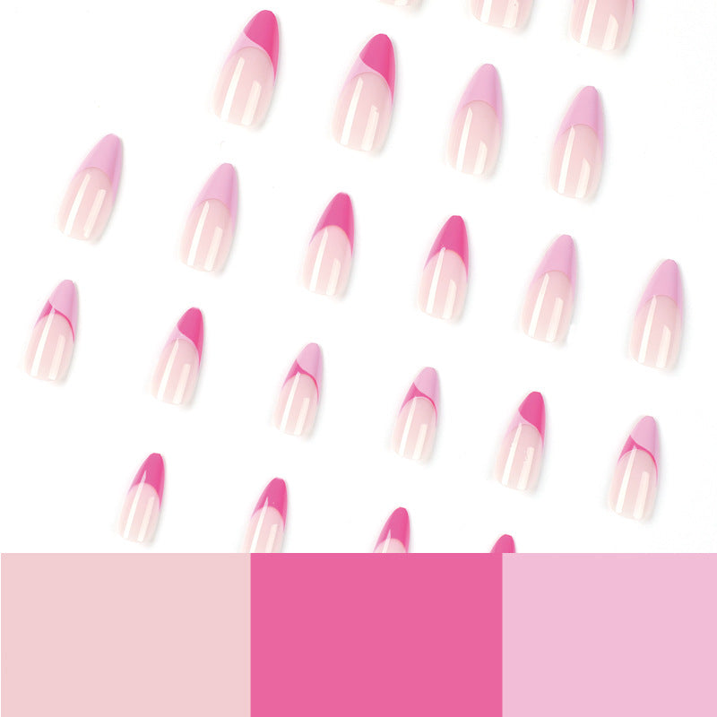 Artificial nail extensions with elegant glitter French tip design Stornfield