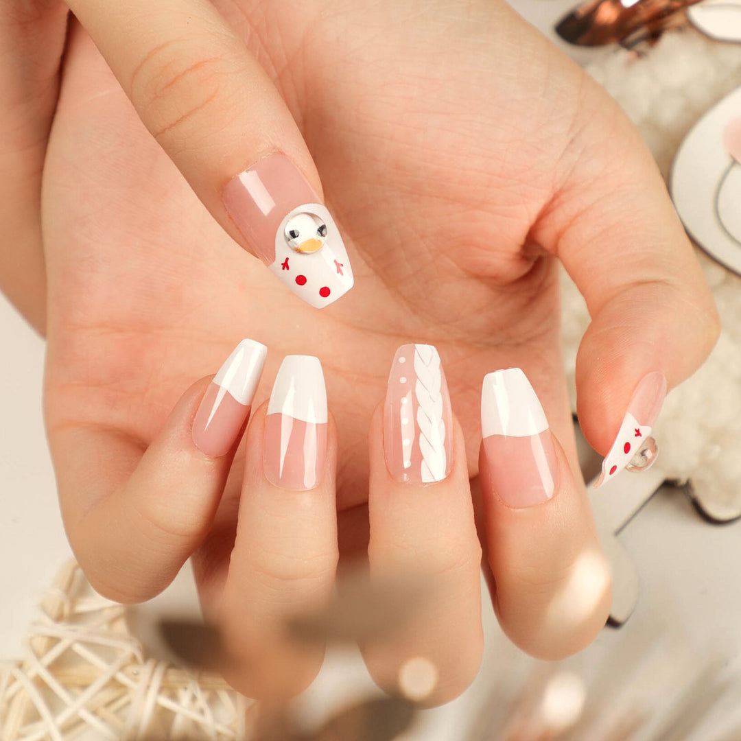 Artistic Gel Nails with Elegant Design and Rhinestone Decorations Stornfield