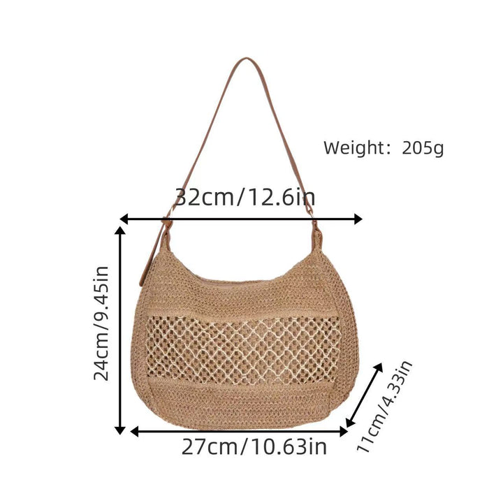 Elegant mesh shoulder bag with leather accents Stornfield