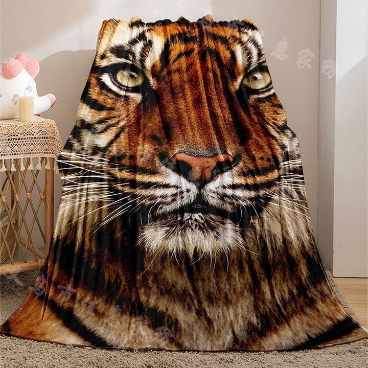 Tiger Print Plush Throw Blanket