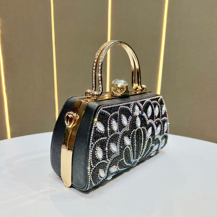Ornate Crystal-Embellished Handbag