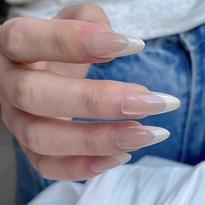 Glossy Long Almond-Shaped Press-On Nail Set Stornfield