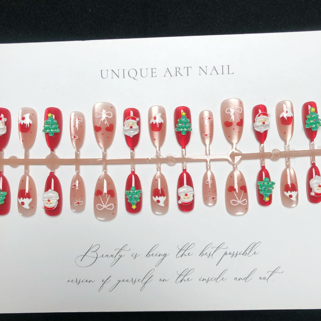 Festive Themed Press-On Nail Art