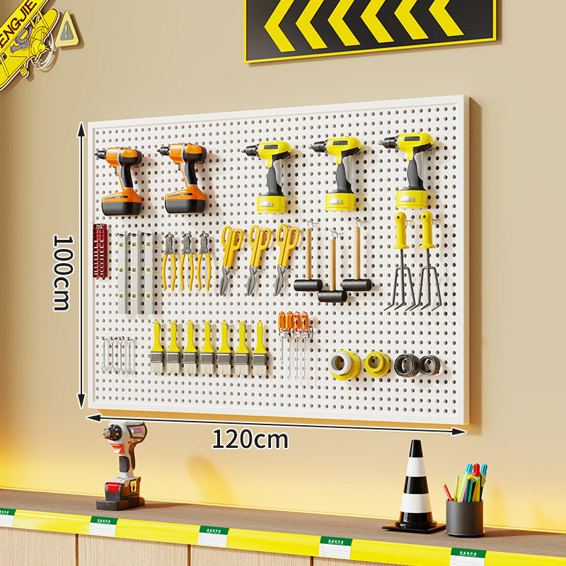 Large Rectangle Wall-Mounted Perforated Metal Pegboard Tool Storage Panel