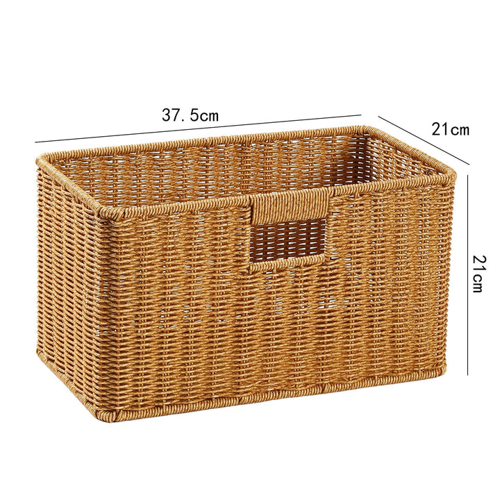 Handwoven Rectangular Storage Basket with Cut-Out Handles Stornfield