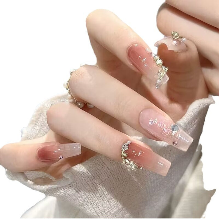 Elegant Botanical Press-On Nails Stornfield