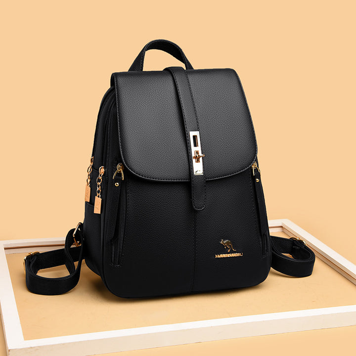 Elegant Multi-Functional Leather Backpack Stornfield