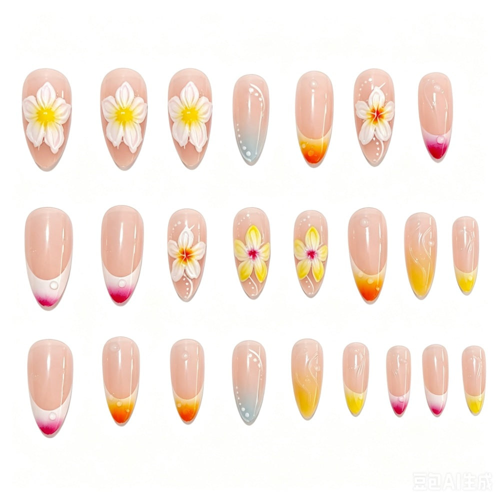 Floral Decorative Press-On Nails Set Stornfield