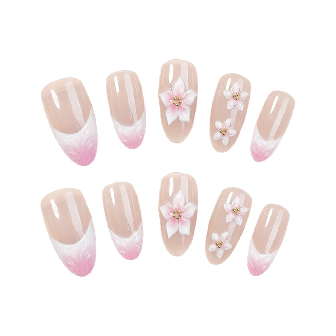 Decorative Floral Design Press-On Nails Stornfield