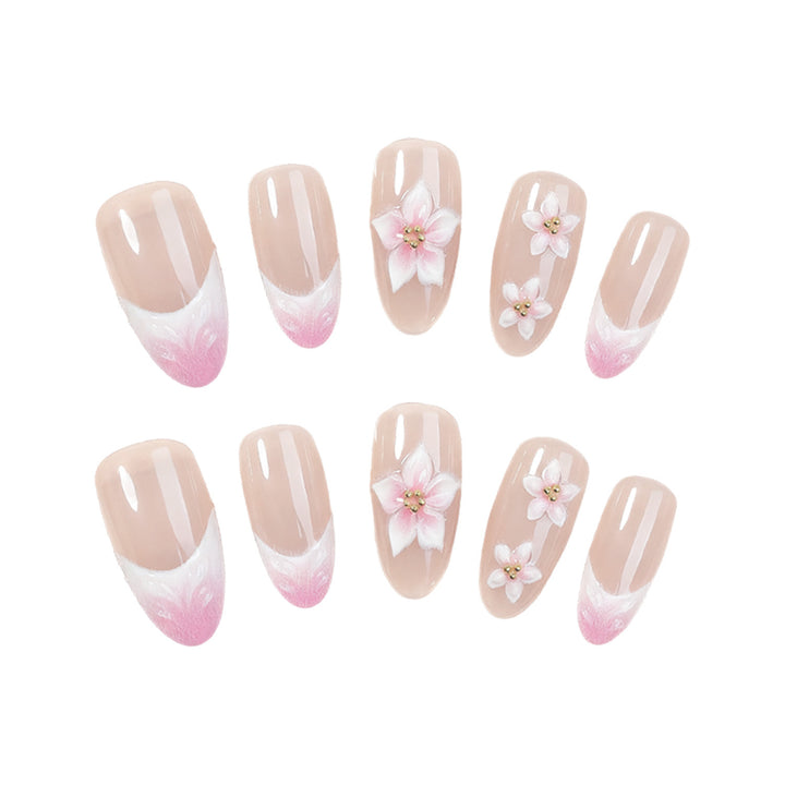 Decorative Floral Design Press-On Nails Stornfield