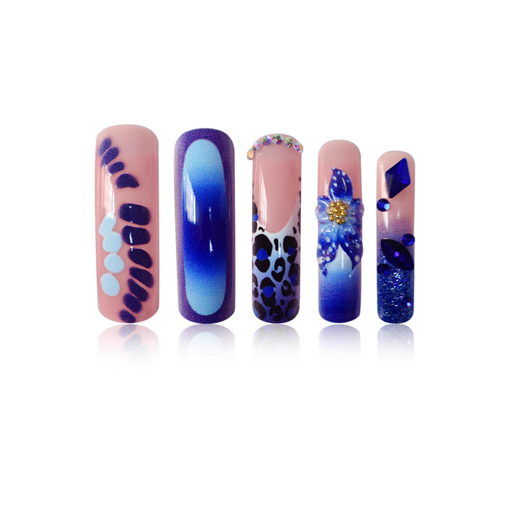 Artistic Long-Length Press-On Nail Art Stornfield