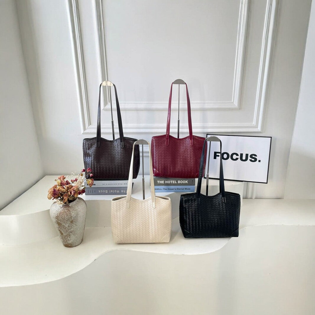 Woven Leather Tote Bag