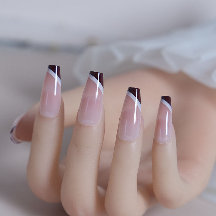 Elegant Slim French Tip Nail Extensions