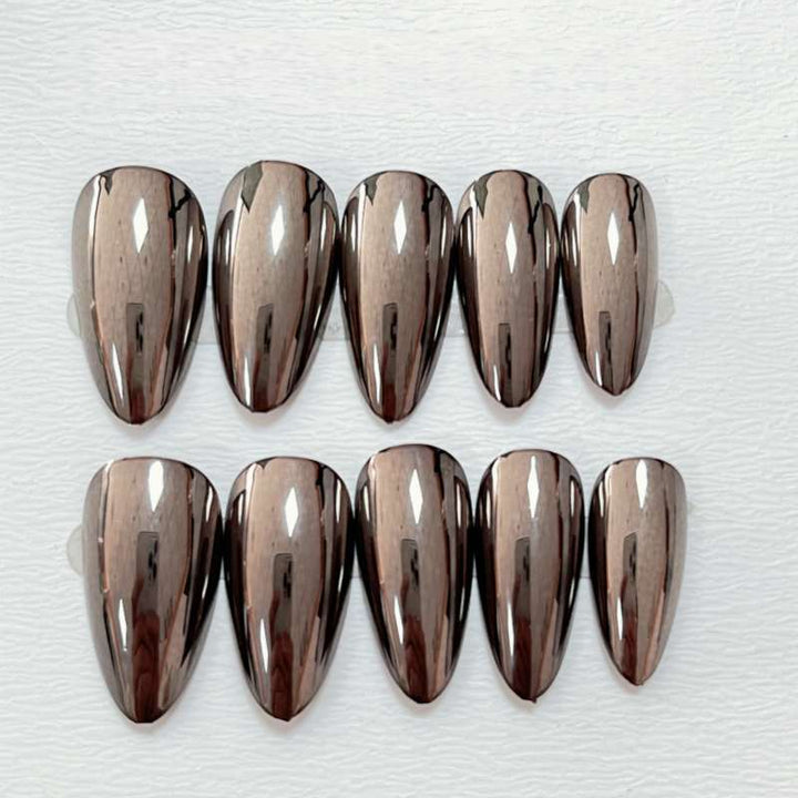 Glossy Black Stiletto Press-On Nails Stornfield