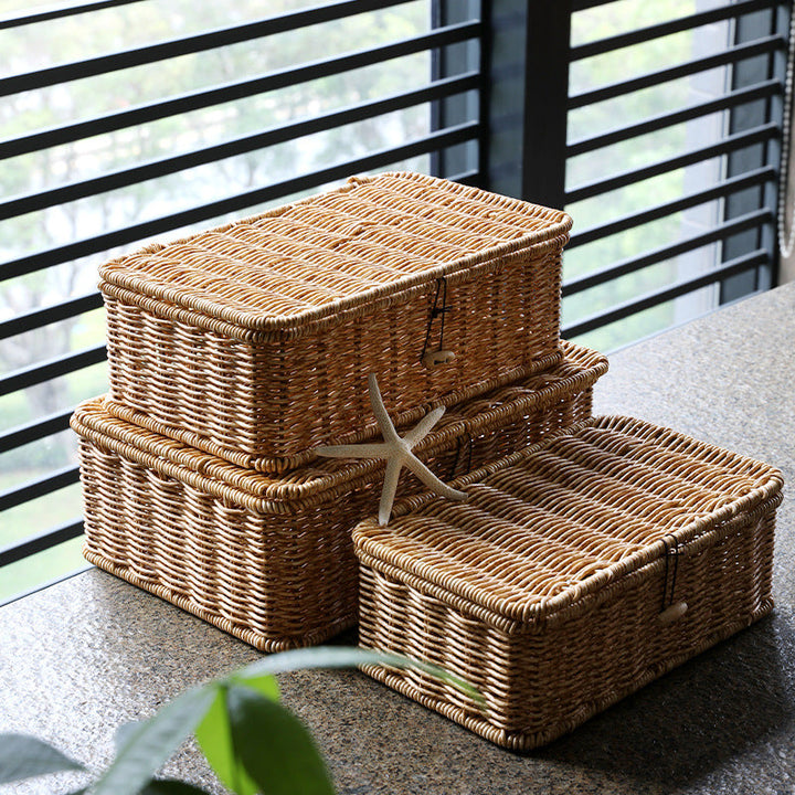 Handcrafted Natural Wicker Storage Chest Stornfield