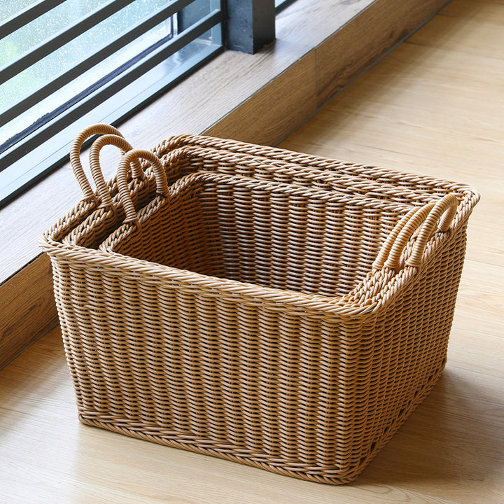 Unisex Spacious Storage Basket made of Woven Rattan Stornfield