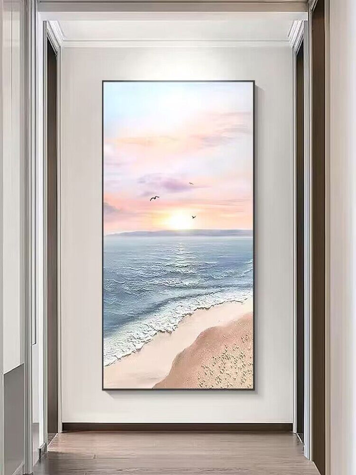 Framed Coastal Sunrise Canvas Artwork