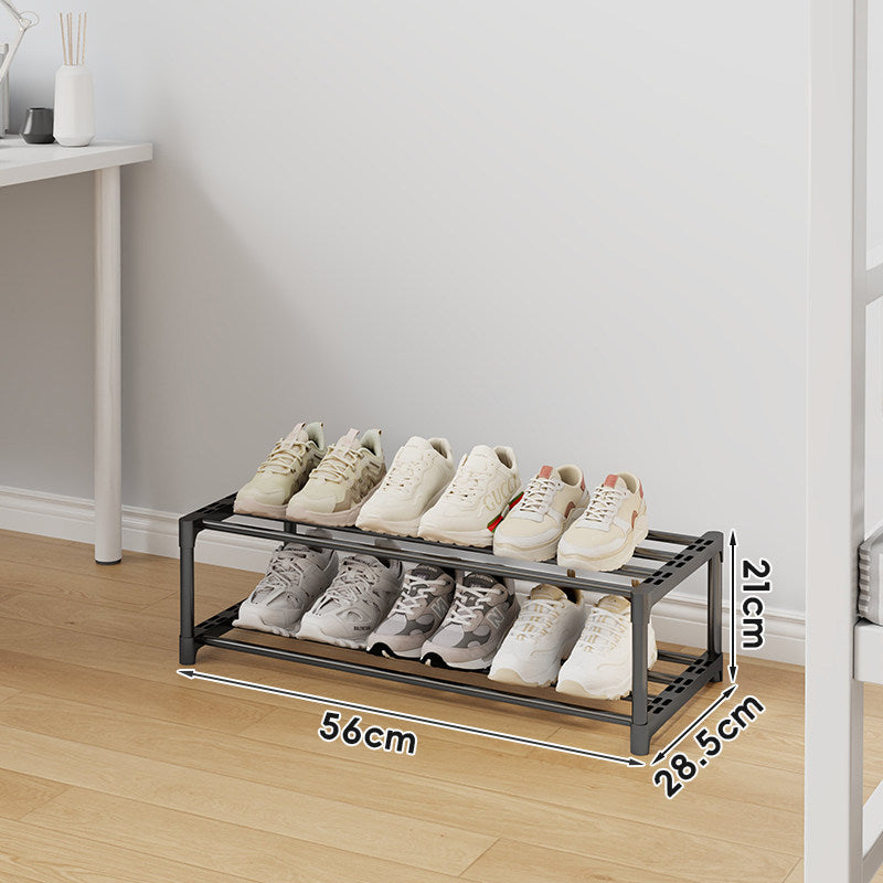 Multi-Tier Tall Steel Shoe Rack Organizer with Adjustable Shelves and Non-Slip Slats