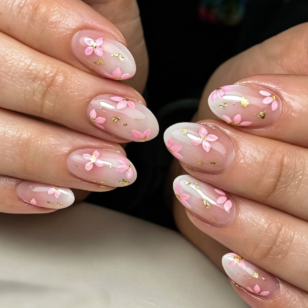 Decorative Floral Press-On Nail Set Stornfield